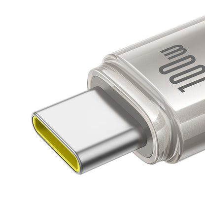 Cablu Date si Incarcare USB-C - USB-C Baseus Titanium, 100W, 2m, Argintiu P10378100G21-01