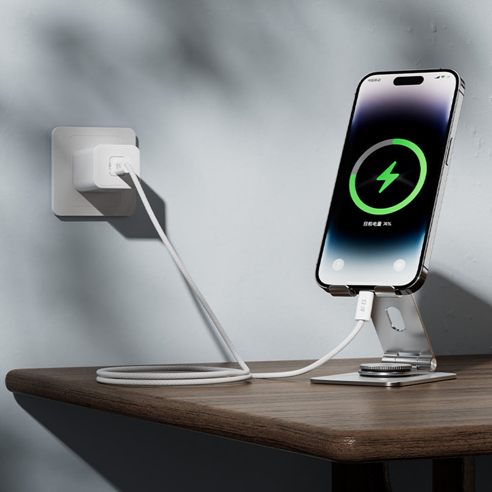 Cablu Date si Incarcare USB-C - USB-C Blueo, 100W, 2m, Alb