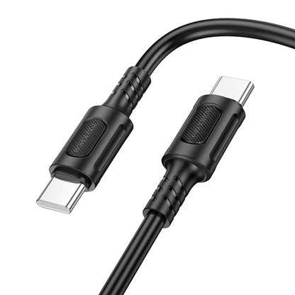 Cablu Date si Incarcare USB-C - USB-C Borofone BX111 Feliz, 60W, 1m, Negru