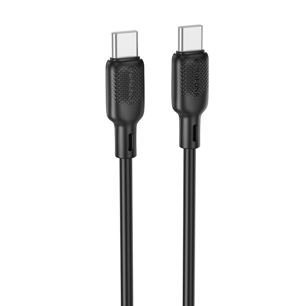Cablu Date si Incarcare USB-C - USB-C Borofone BX113 Lenny, 60W, 2m, Negru