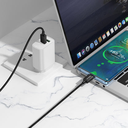 Cablu Date si Incarcare USB-C - USB-C Borofone BX120 Placer, 60W, 1m, Negru