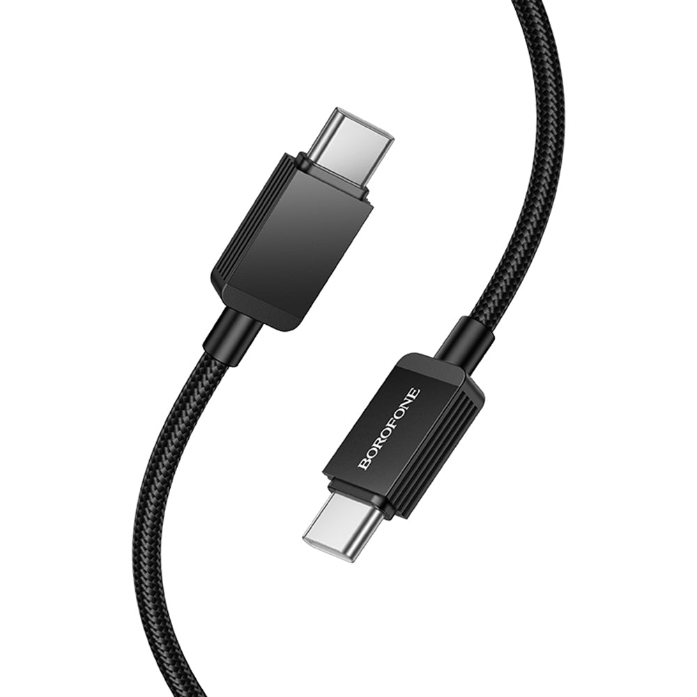 Cablu Date si Incarcare USB-C - USB-C Borofone BX120 Placer, 60W, 1m, Negru