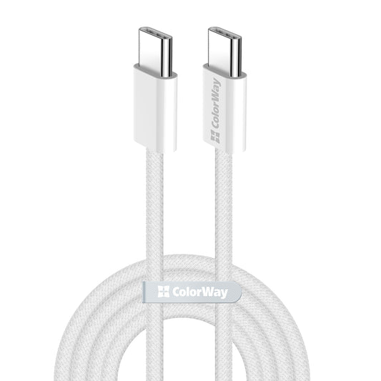 Cablu Date si Incarcare USB-C - USB-C ColorWay CW-CBPDCC061, 60W, 1m, Gri
