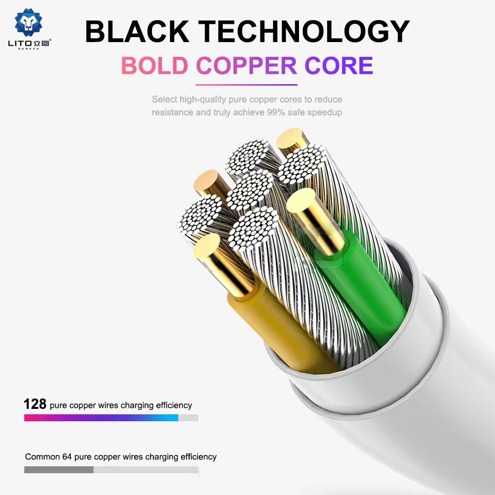 Cablu Date si Incarcare USB-C - USB-C Lito, 18W, 2m, Alb