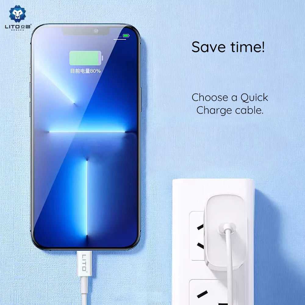 Cablu Date si Incarcare USB-C - USB-C Lito, 18W, 2m, Alb