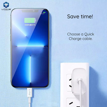 Cablu Date si Incarcare USB-C - USB-C Lito, 18W, 2m, Alb