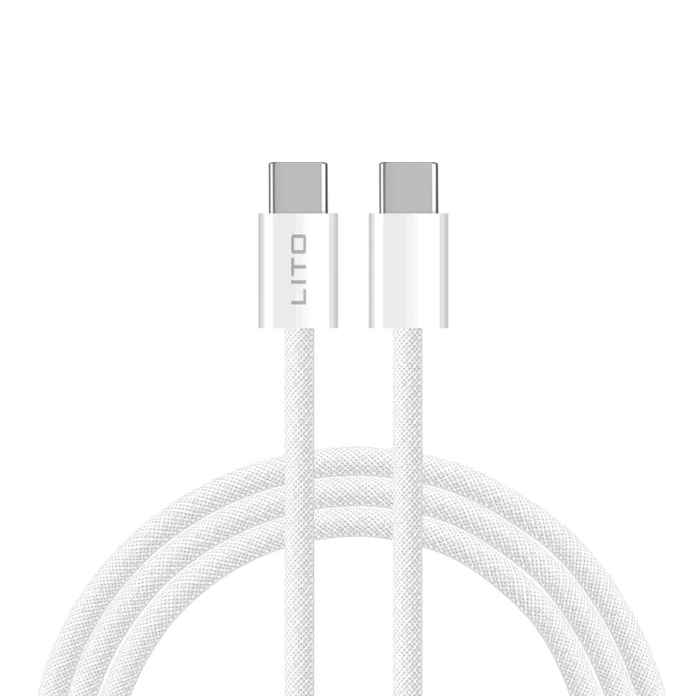 Cablu Date si Incarcare USB-C - USB-C Lito LD04CC, 60W, 1m, Alb
