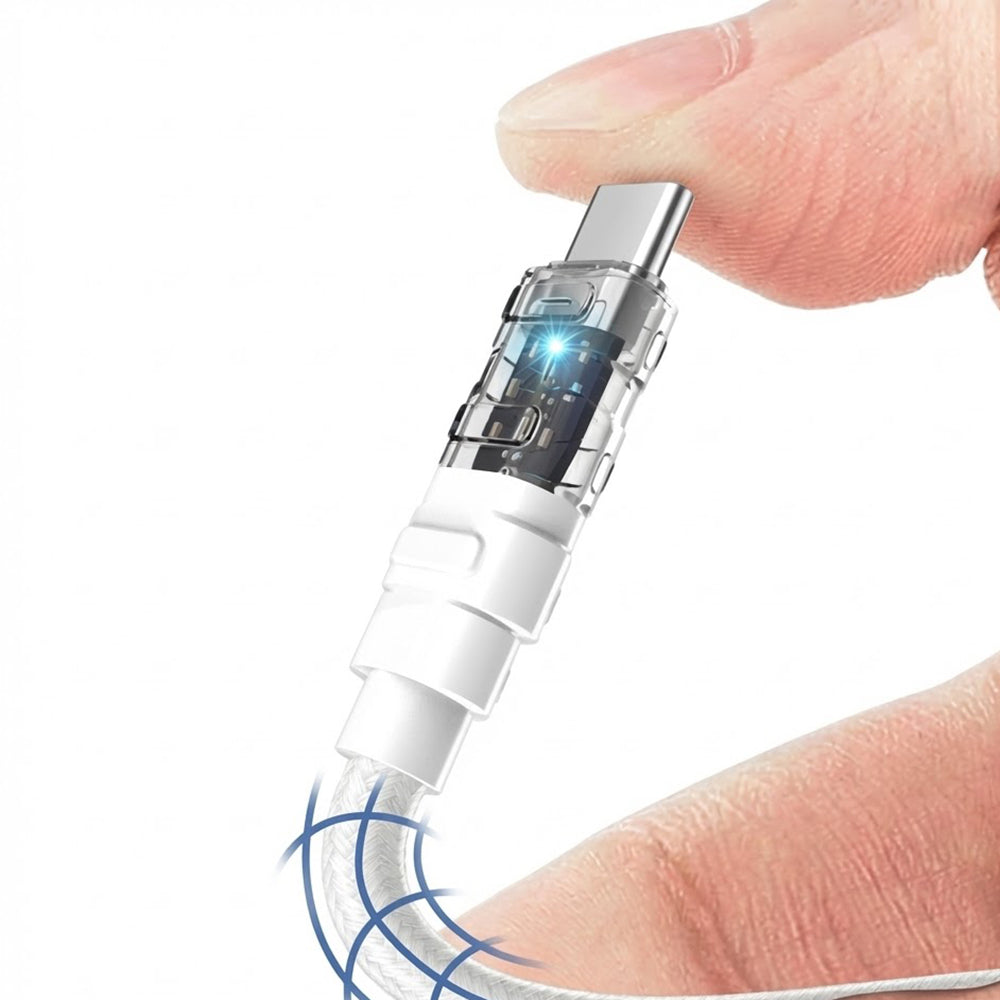 Cablu Date si Incarcare USB-C - USB-C Lito LD05, 60W, 1m, Alb