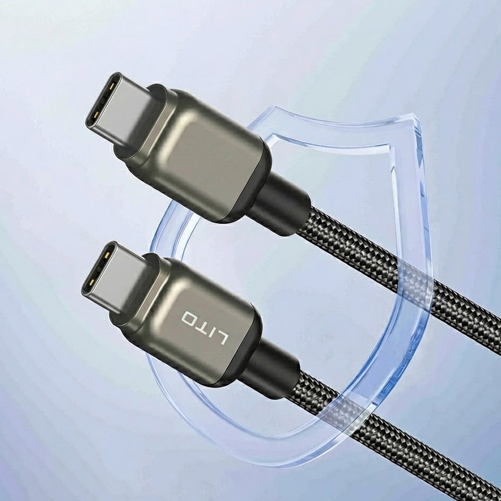 Cablu Date si Incarcare USB-C - USB-C Lito LD17, 100W, 1m, Negru