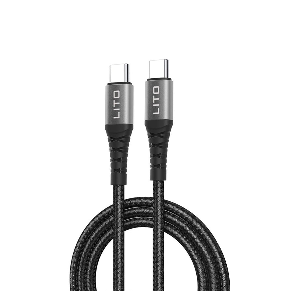 Cablu Date si Incarcare USB-C - USB-C Lito LD22CC, 60W, 2m, Negru