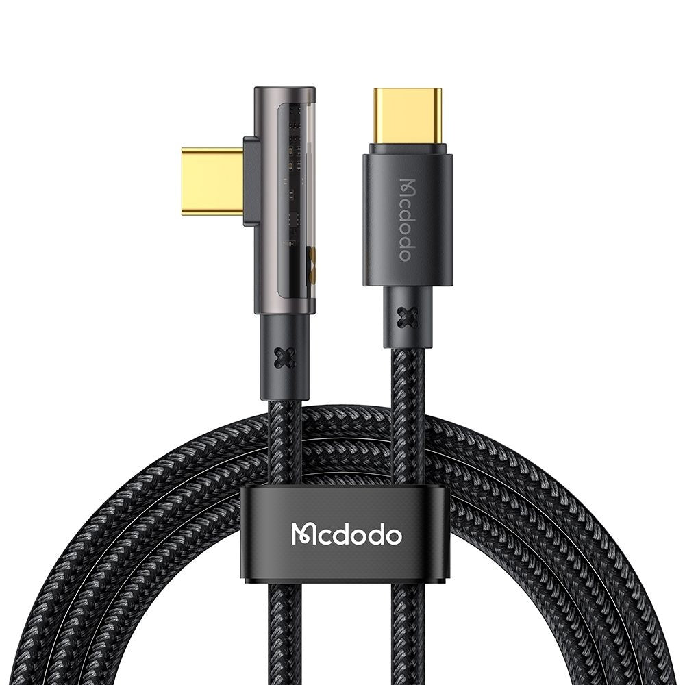 Cablu Date si Incarcare USB-C - USB-C McDodo CA-3400 Angled, 100W, 1.2m, Negru