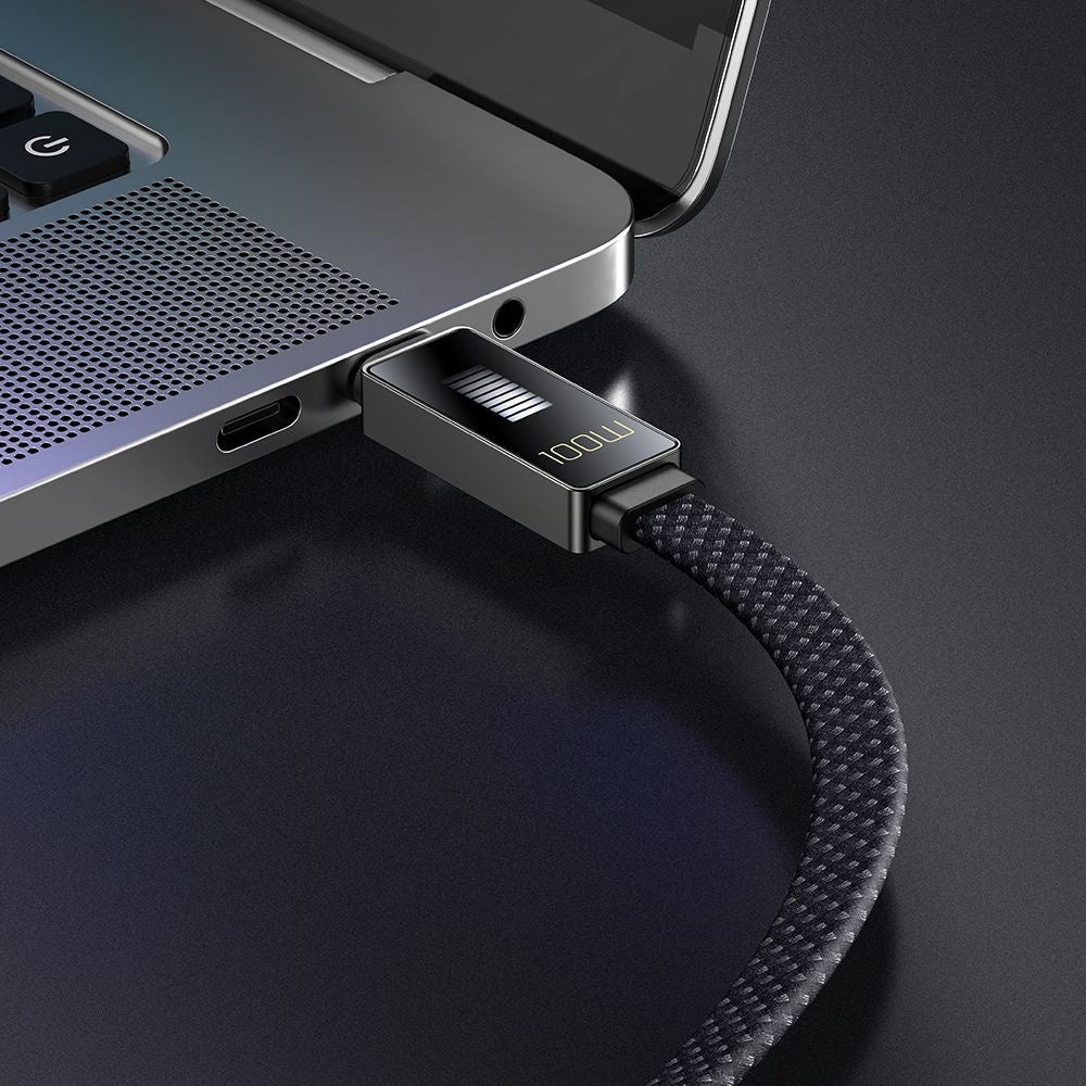 Cablu Date si Incarcare USB-C - USB-C McDodo CA-4470 Rythm Display, 100W, 1.2m, Negru