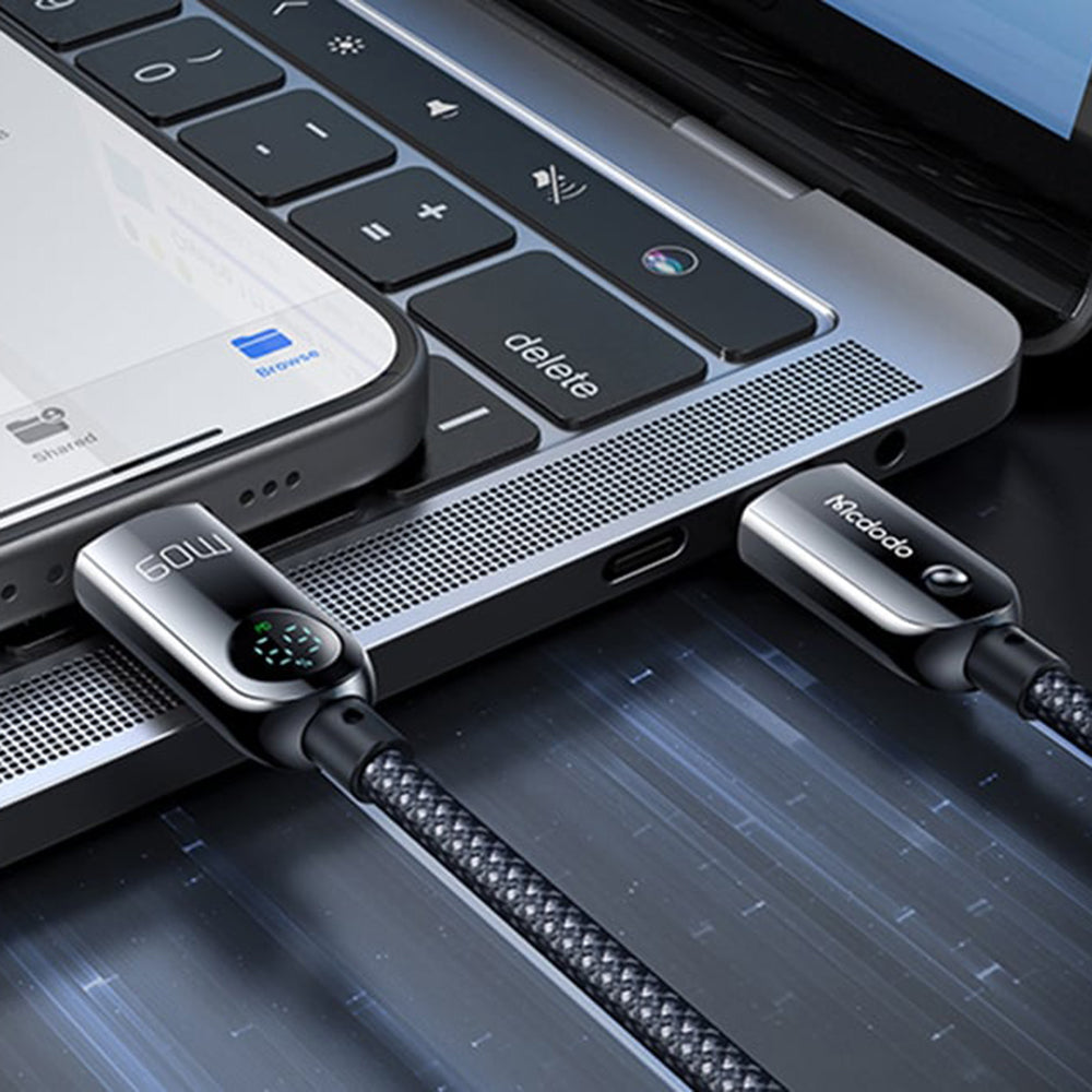 Cablu Date si Incarcare USB-C - USB-C McDodo CA-4780 Display, 60W, 1.2m, Negru
