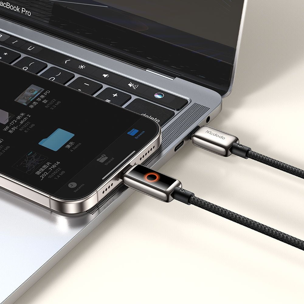 Cablu Date si Incarcare USB-C - USB-C McDodo CA-6680 Auto Power Off, 100W, 1.2m, Negru