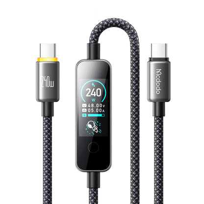 Cablu Date si Incarcare USB-C - USB-C McDodo CA-8750 Display, 240W, 1.2m, Negru