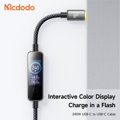 Cablu Date si Incarcare USB-C - USB-C McDodo CA-8750 Display, 240W, 1.2m, Negru