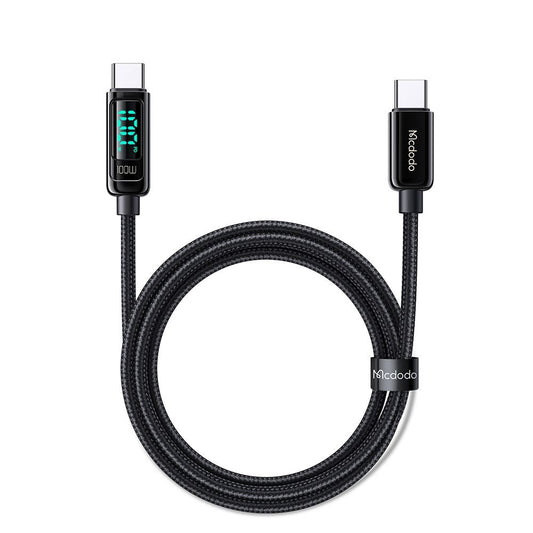 Cablu Date si Incarcare USB-C - USB-C McDodo CA-8820 Display, 100W, 1.2m, Negru