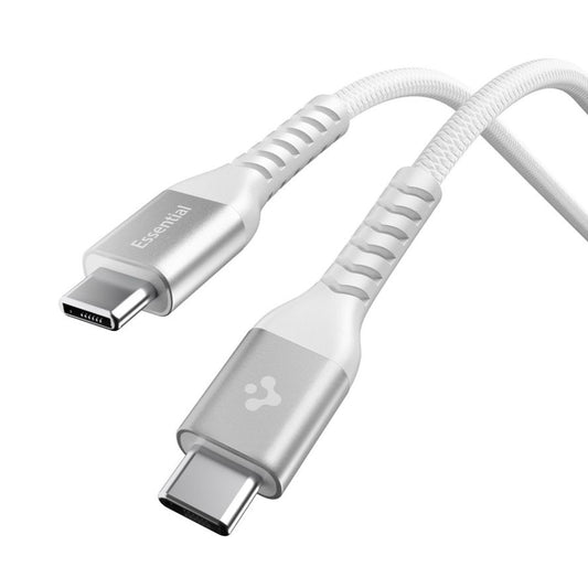 Cablu Date si Incarcare USB-C - USB-C Spigen EB10010CCA, 100W, 1m, Alb ACA11102