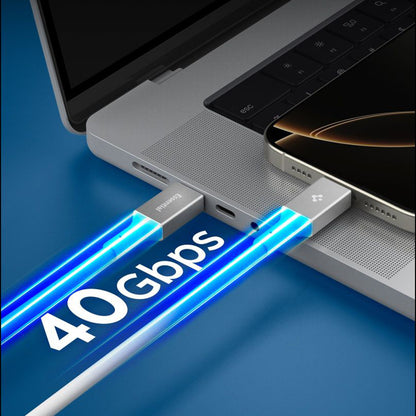 Cablu Date si Incarcare USB-C - USB-C Spigen EB24015CC, 240W, 1.5m, Alb ACA10422