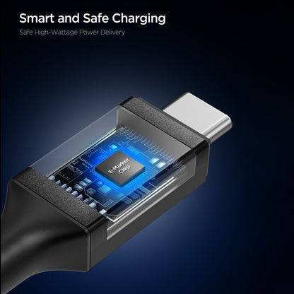 Cablu Date si Incarcare USB-C - USB-C Spigen EB24015CC, 240W, 1.5m, Negru ACA10423