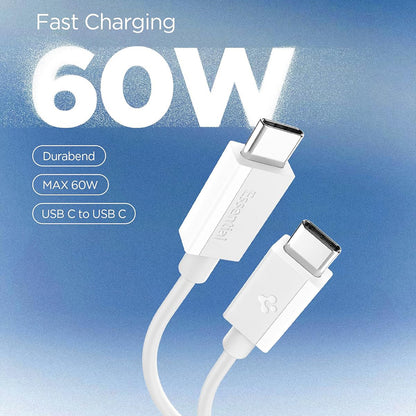 Cablu Date si Incarcare USB-C - USB-C Spigen EB6015CC, 60W, 1.5m, Alb ACA10416