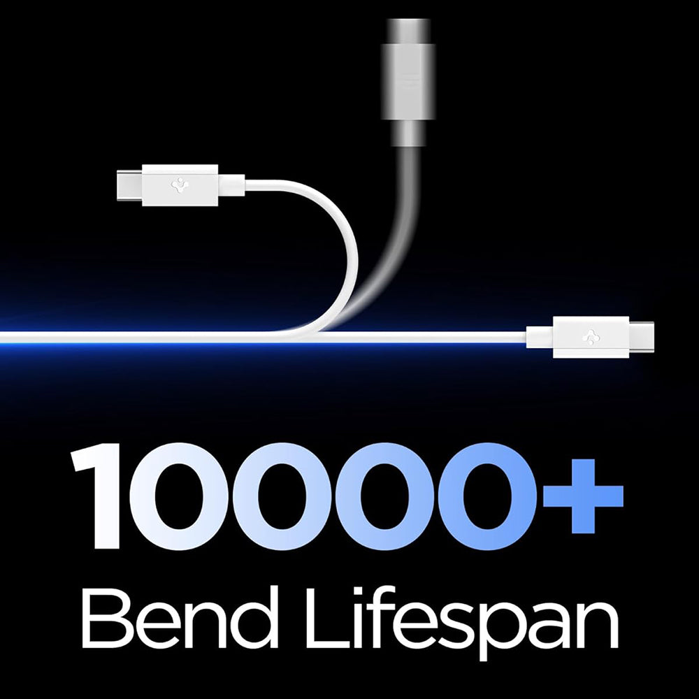 Cablu Date si Incarcare USB-C - USB-C Spigen EB6015CC, 60W, 1.5m, Alb ACA10416