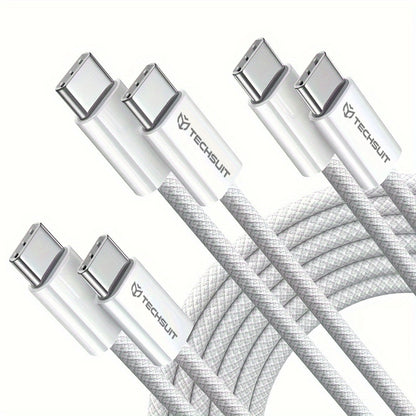 Cablu Date si Incarcare USB-C - USB-C Techsuit PCB114D, 60W, 1m, Verde