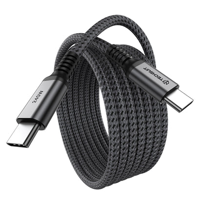 Cablu Date si Incarcare USB-C - USB-C Techsuit TitanSync Pro CX2, 240W, 2m, Gri