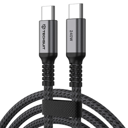 Cablu Date si Incarcare USB-C - USB-C Techsuit TitanSync Pro CX2, 240W, 2m, Gri