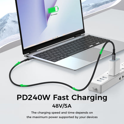 Cablu Date si Incarcare USB-C - USB-C Techsuit TitanSync Pro CX2, 240W, 2m, Gri
