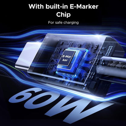 Cablu Date si Incarcare USB-C - USB-C UGREEN L524, 60W, 1m, Gri