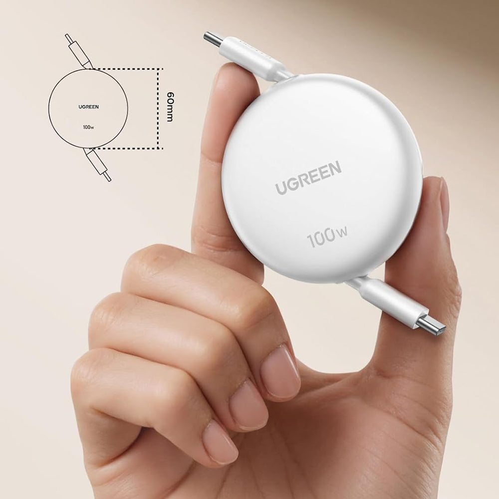 Cablu Date si Incarcare USB-C - USB-C UGREEN L531, 100W, 1m, Alb