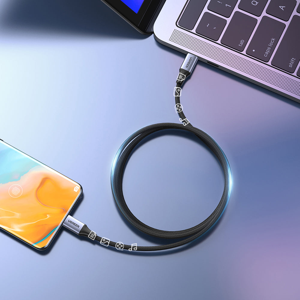 Cablu Date si Incarcare USB-C - USB-C UGREEN US535, 240W, 1m, Gri