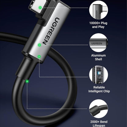 Cablu Date si Incarcare USB-C - USB-C UGREEN US551 (90629) Angled, 60W, 5m, Negru