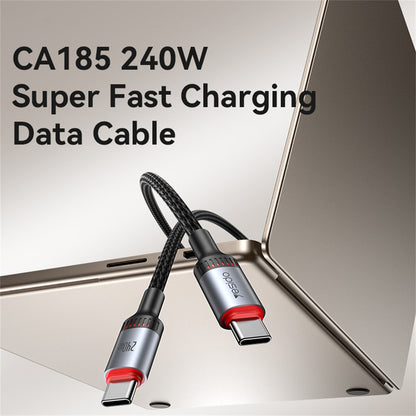 Cablu Date si Incarcare USB-C - USB-C Yesido CA185, 240W, 1.2m, Negru