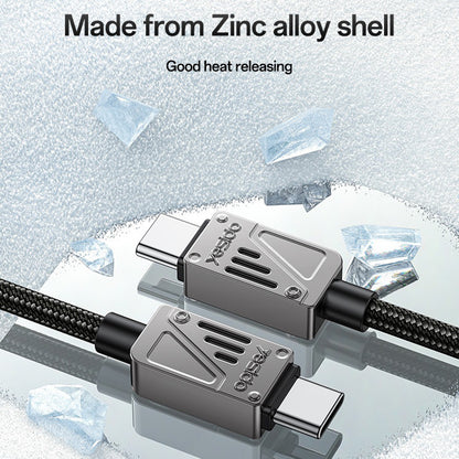 Cablu Date si Incarcare USB-C - USB-C Yesido CA196, 60W, 1.2m, Negru