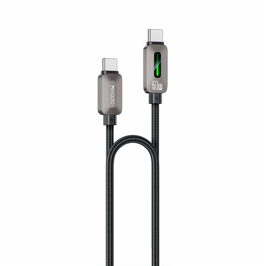 Cablu Date si Incarcare USB-C - USB-C Yesido CA198, 60W, 1.2m, Negru