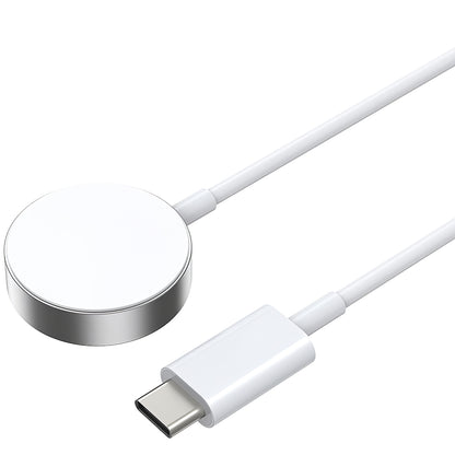 Incarcator Wireless BWOO WL-18 pentru Apple Watch Series, USB-C, Alb