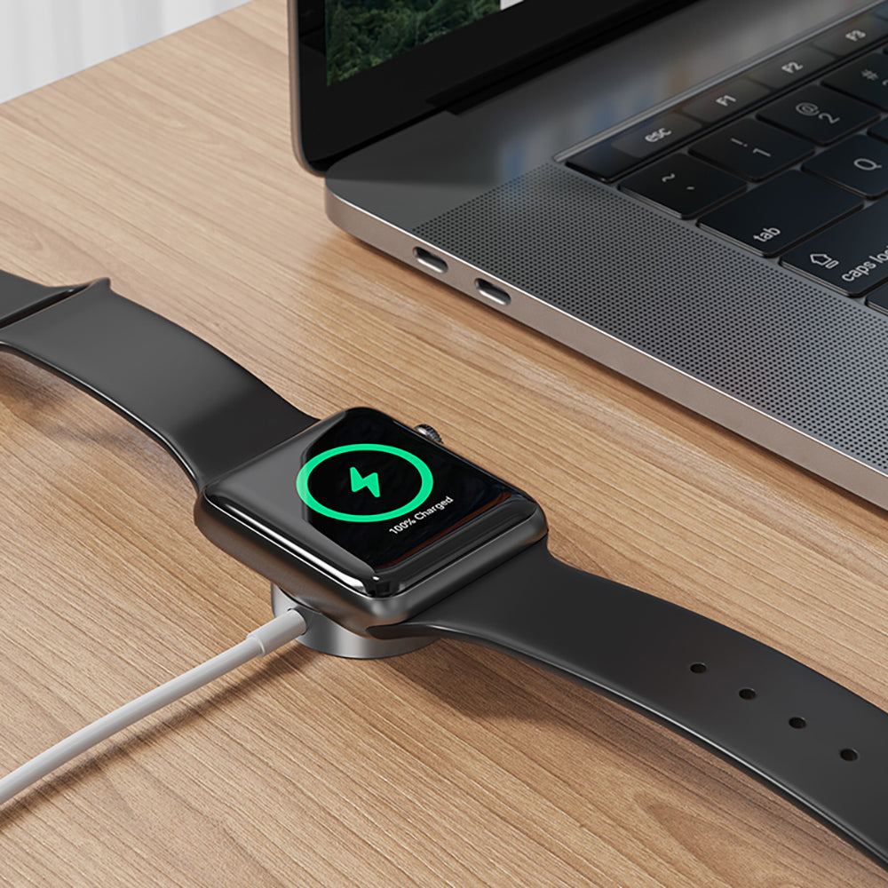 Incarcator Wireless BWOO WL-18 pentru Apple Watch Series, USB-C, Alb