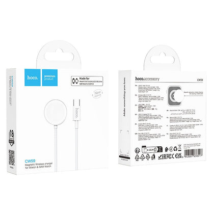 Cablu Incarcare HOCO CW59 pentru Apple Watch / Samsung Galaxy Watch Series, Alb