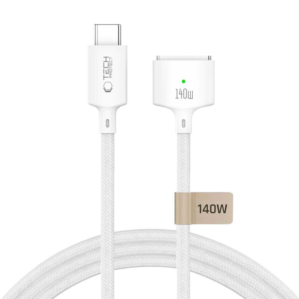 Cablu Incarcare Tech-Protect MMC01 Ultraboost, USB-C - MagSafe 3, 140W, 3m, Alb