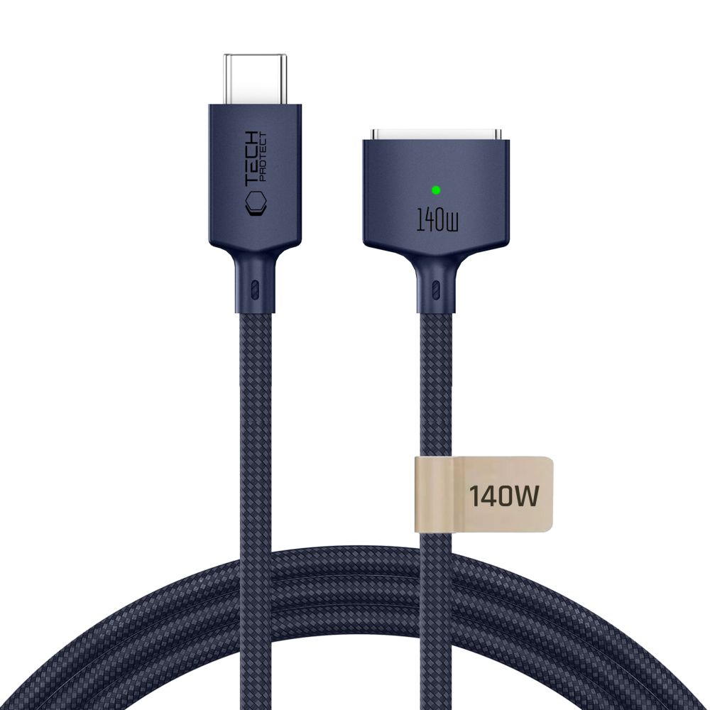 Cablu Incarcare Tech-Protect MMC01 Ultraboost, USB-C - MagSafe 3, 140W, 3m, Bleumarin