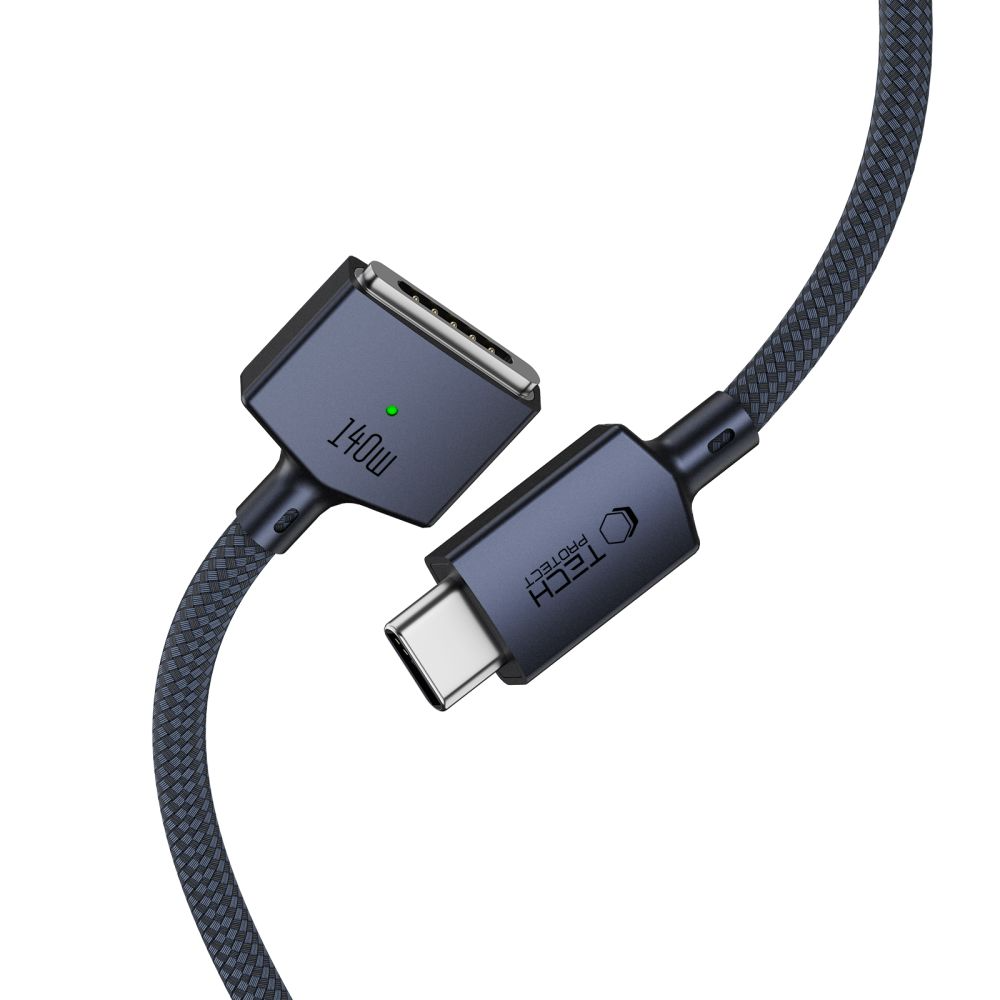 Cablu Incarcare Tech-Protect MMC01 Ultraboost, USB-C - MagSafe 3, 140W, 2m, Bleumarin