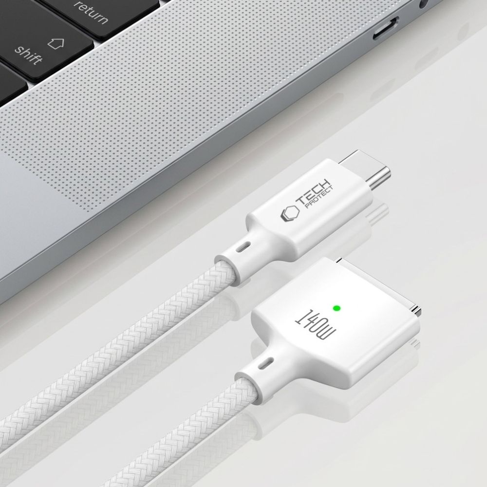 Cablu Incarcare Tech-Protect MMC01 Ultraboost, USB-C - MagSafe 3, 140W, 2m, Alb