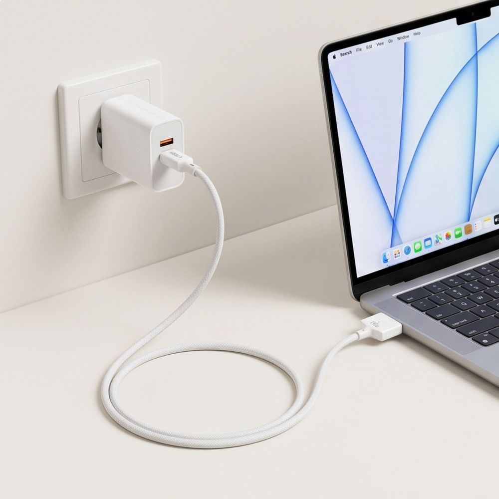 Cablu Incarcare Tech-Protect MMC01 Ultraboost, USB-C - MagSafe 3, 140W, 3m, Alb