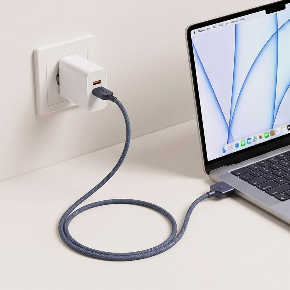 Cablu Incarcare Tech-Protect MMC01 Ultraboost, USB-C - MagSafe 3, 140W, 3m, Bleumarin