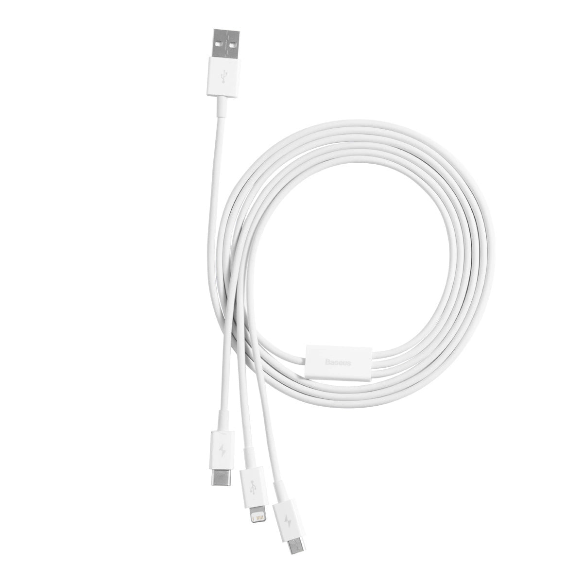 Cablu Incarcare USB-A - Lightning / microUSB / USB-C Baseus Superior Series, 20W, 0.5m, Alb