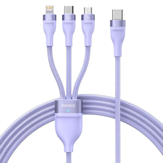 Cablu Incarcare USB-A - Lightning / microUSB / USB-C Baseus Flash Series II 3in1, 100W, 1.2m, Mov CASS030005