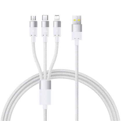 Cablu Incarcare USB-A - Lightning / microUSB / USB-C Baseus StarSpeed, 100W, 1.5m, Alb P10319900211-00