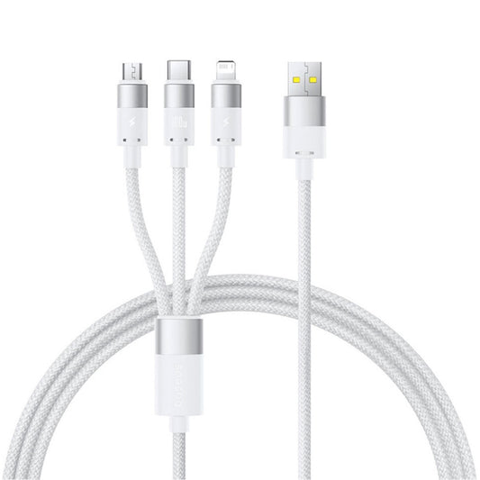Cablu Incarcare USB-A - Lightning / microUSB / USB-C Baseus StarSpeed, 100W, 1.5m, Alb P10319900211-00
